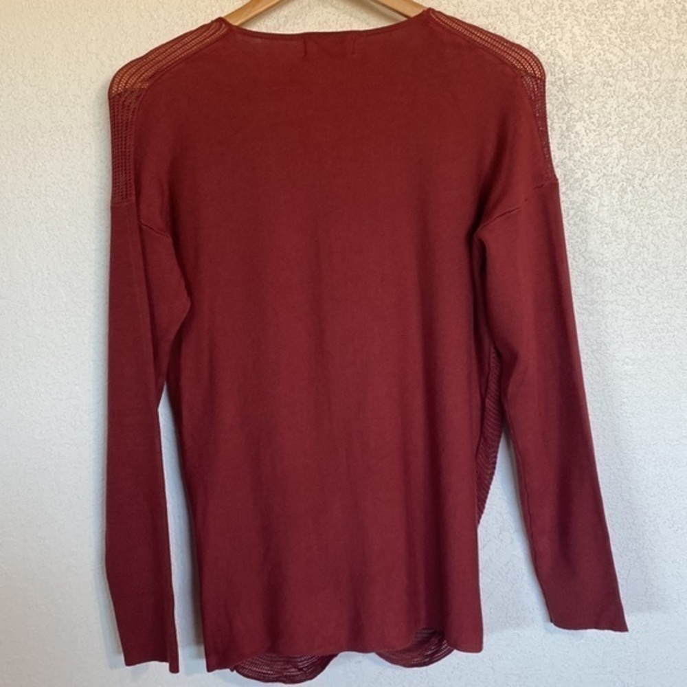 Grace & Lace Red Rust Sweater w/Sheer front Size Medium - Picture 6 of 6